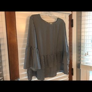 Time and tru blue and white striped tunic